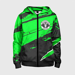 Толстовка на молнии детская Manchester United sport green, цвет: 3D-черный