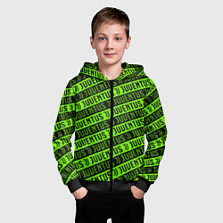 Толстовка на молнии детская Juventus green pattern sport, цвет: 3D-черный — фото 2