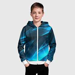 Толстовка на молнии детская Geometry stripes neon color, цвет: 3D-белый — фото 2