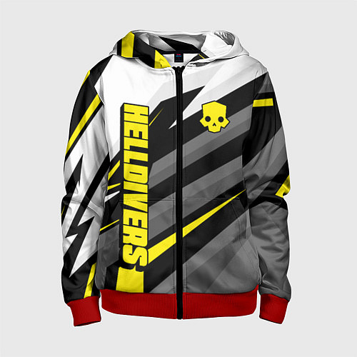 Детская толстовка на молнии Helldivers 2: Uniform Yellow x White / 3D-Красный – фото 1