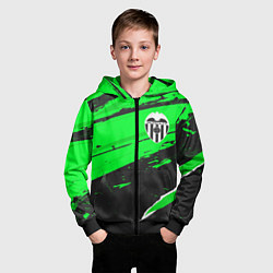 Толстовка на молнии детская Valencia sport green, цвет: 3D-черный — фото 2