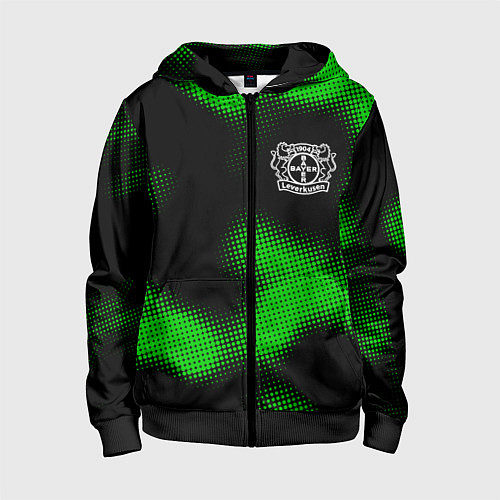 Детская толстовка на молнии Bayer 04 sport halftone / 3D-Черный – фото 1