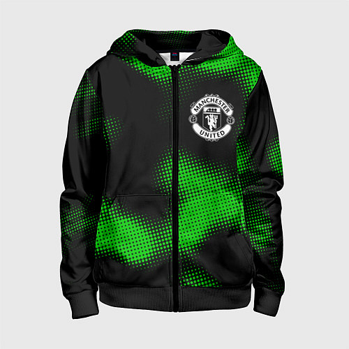 Детская толстовка на молнии Manchester United sport halftone / 3D-Черный – фото 1