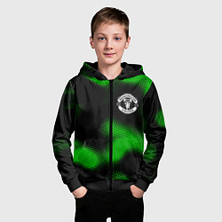 Толстовка на молнии детская Manchester United sport halftone, цвет: 3D-черный — фото 2