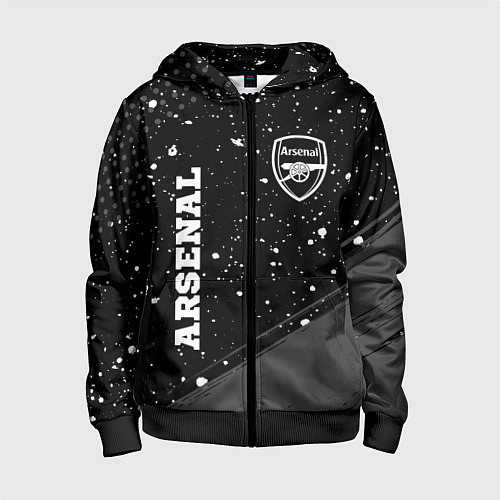 Детская толстовка на молнии Arsenal sport на темном фоне вертикально / 3D-Черный – фото 1