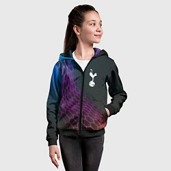 Толстовка на молнии детская Tottenham футбольная сетка, цвет: 3D-черный — фото 2