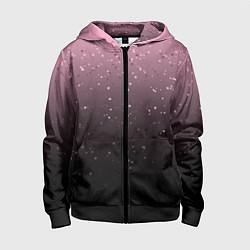Толстовка на молнии детская Градиент тёмный розовый брызги, цвет: 3D-черный