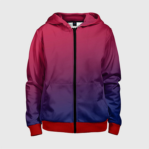 Детская толстовка на молнии Gradient red-blue / 3D-Красный – фото 1