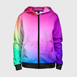 Толстовка на молнии детская Colorful gradient, цвет: 3D-черный