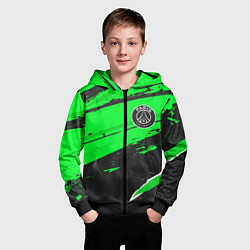 Толстовка на молнии детская PSG sport green, цвет: 3D-черный — фото 2