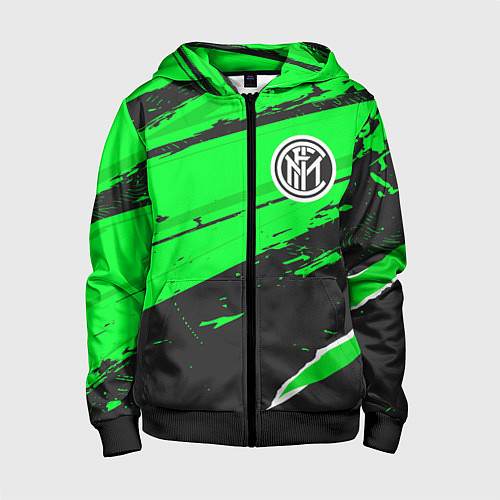 Детская толстовка на молнии Inter sport green / 3D-Черный – фото 1