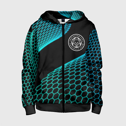 Детская толстовка на молнии Leicester City football net / 3D-Черный – фото 1