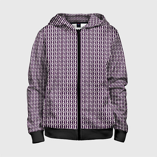 Детская толстовка на молнии Тёмно-красный полосы узоры / 3D-Черный – фото 1