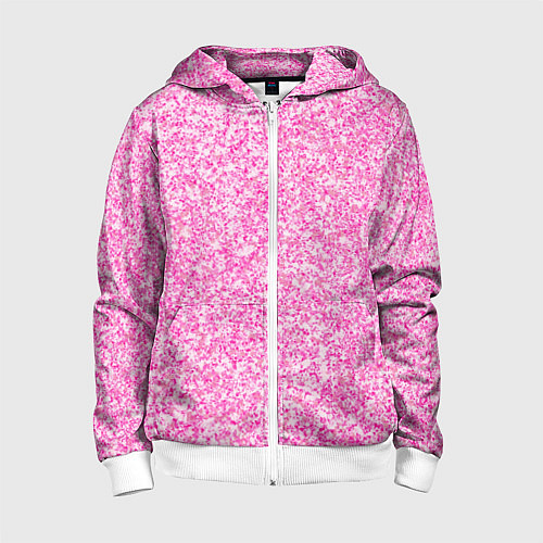 Детская толстовка на молнии Светло-розовый текстура напыление / 3D-Белый – фото 1