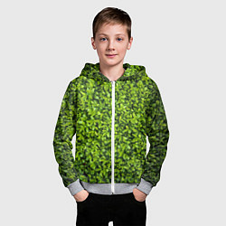 Толстовка на молнии детская Зелёная трава листья, цвет: 3D-меланж — фото 2