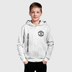 Толстовка на молнии детская Manchester United sport на светлом фоне вертикальн, цвет: 3D-белый — фото 2