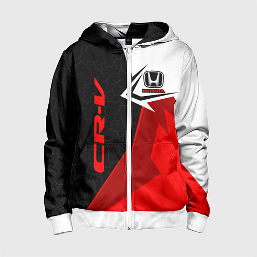 Детская толстовка на молнии Honda CR-V - sport uniform / 3D-Белый – фото 1