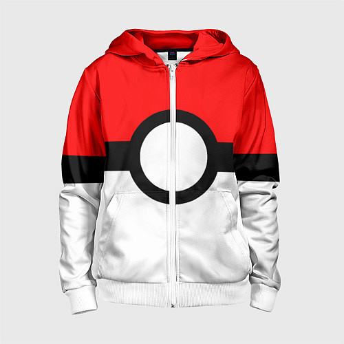 Детская толстовка на молнии Pokeball texture / 3D-Белый – фото 1