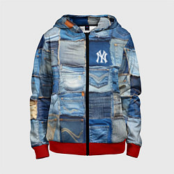 Детская толстовка на молнии Patchwork - New York yankees baseball team