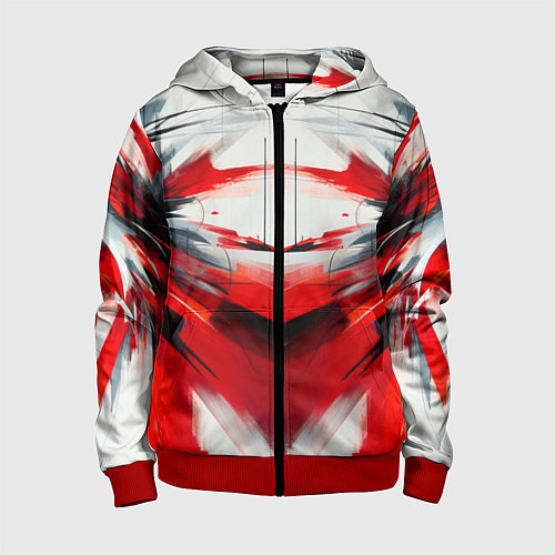 Детская толстовка на молнии Абстракция кчб / 3D-Красный – фото 1