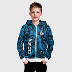 Толстовка на молнии детская Cloud9 - weather pattern, цвет: 3D-белый — фото 2