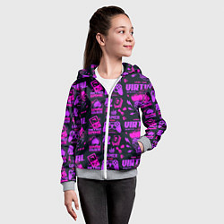 Толстовка на молнии детская Virtual reality lettering, цвет: 3D-меланж — фото 2