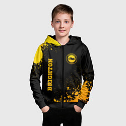 Толстовка на молнии детская Brighton - gold gradient вертикально, цвет: 3D-черный — фото 2