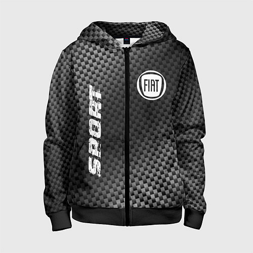 Детская толстовка на молнии Fiat sport carbon / 3D-Черный – фото 1