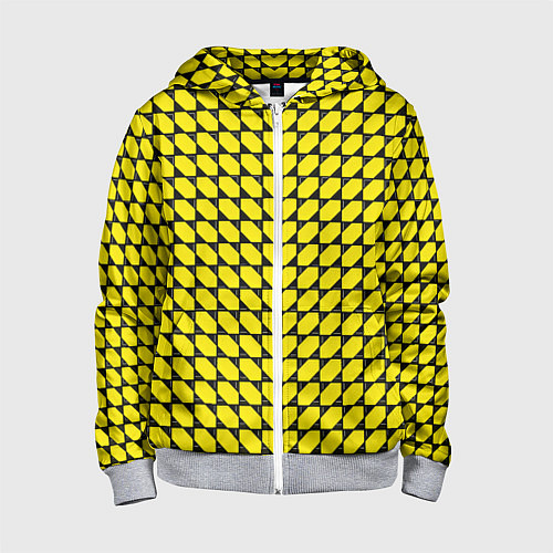 Детская толстовка на молнии Жёлтые лепестки шестиугольники / 3D-Меланж – фото 1