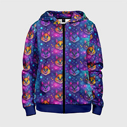 Толстовка на молнии детская Furry anime face, цвет: 3D-синий