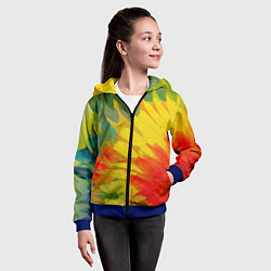 Толстовка на молнии детская Абстракция цветение акрил, цвет: 3D-синий — фото 2