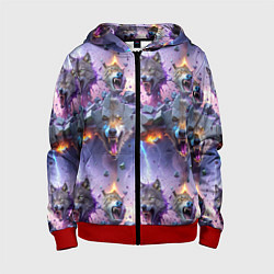 Детская толстовка на молнии Волки и молнии