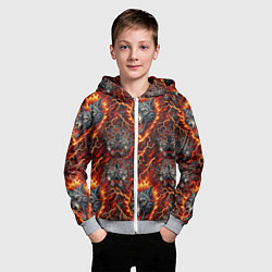 Толстовка на молнии детская Волки эпичный паттерн, цвет: 3D-меланж — фото 2