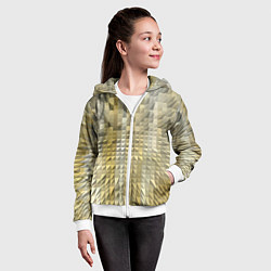 Толстовка на молнии детская Объемные треугольники текстурированный рельеф, цвет: 3D-белый — фото 2