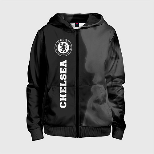 Детская толстовка на молнии Chelsea sport на темном фоне по-вертикали / 3D-Черный – фото 1