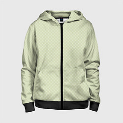 Детская толстовка на молнии Светлый оливковый паттерн сеточка