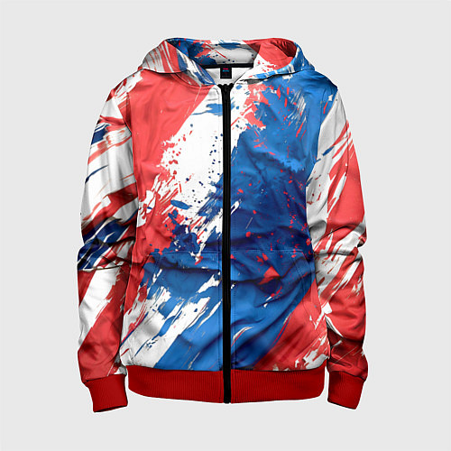 Детская толстовка на молнии Im from Russia / 3D-Красный – фото 1