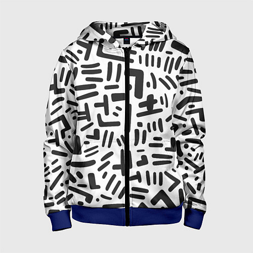 Детская толстовка на молнии Паттерн линиями / 3D-Синий – фото 1