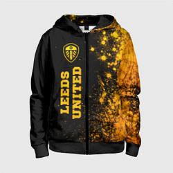 Детская толстовка на молнии Leeds United - gold gradient по-вертикали