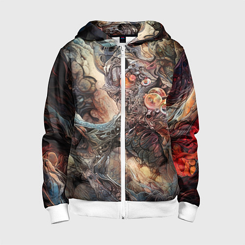 Детская толстовка на молнии Бесконечный хаос / 3D-Белый – фото 1