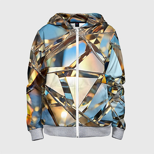 Детская толстовка на молнии Грани стекла / 3D-Меланж – фото 1