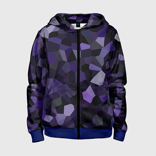 Детская толстовка на молнии Кристаллизация темно-фиолетового / 3D-Синий – фото 1
