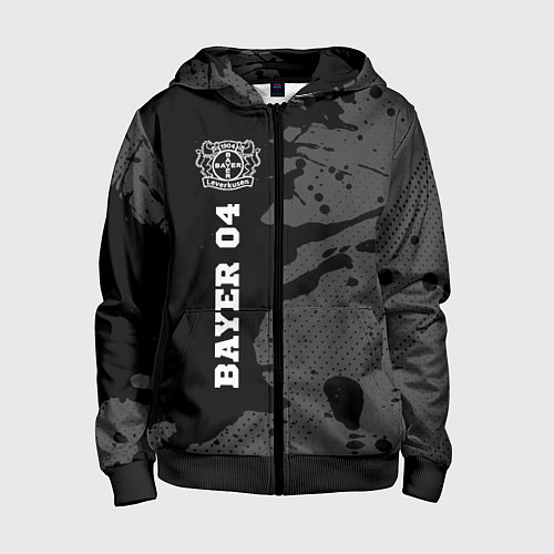 Детская толстовка на молнии Bayer 04 sport на темном фоне по-вертикали / 3D-Черный – фото 1
