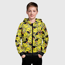 Толстовка на молнии детская Уточки в очках, цвет: 3D-черный — фото 2