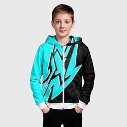 Толстовка на молнии детская Mint graffiti, цвет: 3D-белый — фото 2