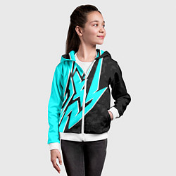 Толстовка на молнии детская Mint graffiti, цвет: 3D-белый — фото 2