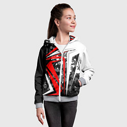 Толстовка на молнии детская Extreme geometry, цвет: 3D-меланж — фото 2