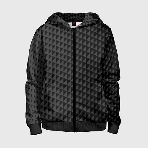 Детская толстовка на молнии Паттерн из черных треугольников / 3D-Черный – фото 1