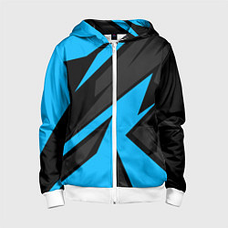 Толстовка на молнии детская Geometry racing, цвет: 3D-белый