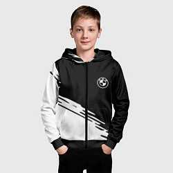 Толстовка на молнии детская BMW краски спорт текстура, цвет: 3D-черный — фото 2